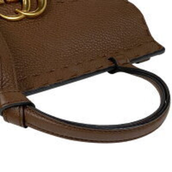 Gucci GG Marmont Top Handle Bag Shoulder Bag Brown Leather - Picture 9 of 9